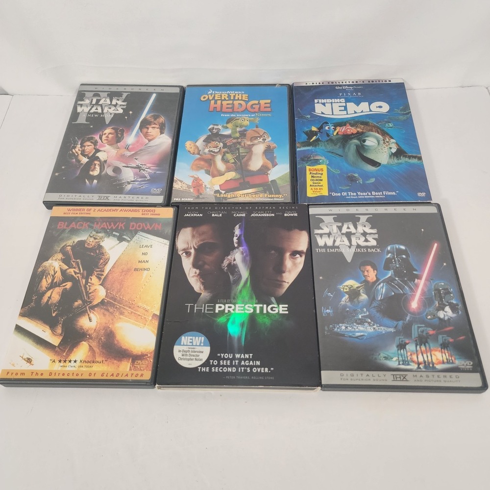 Star Wars DVDs A New Hope Empire Strikes Back Nemo Prestige 6 Movie Lot